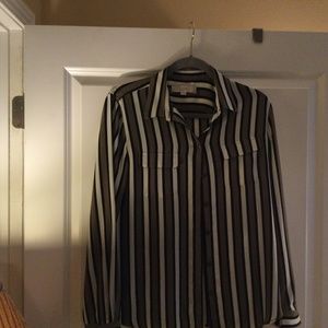 Beautiful brown white and black blouse.